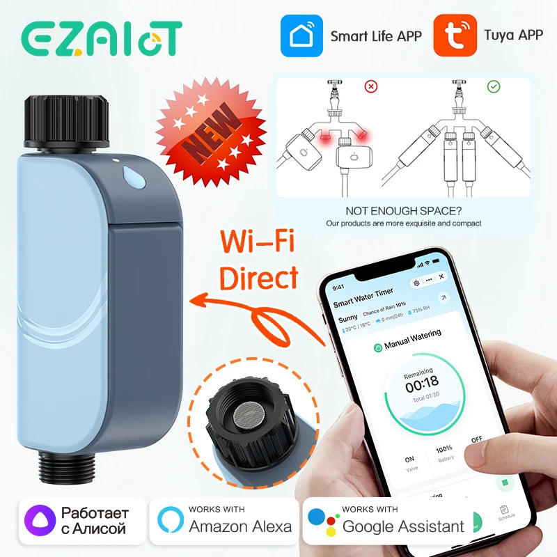 EZAIOT Wi-Fi Smart Garden Watering Timer