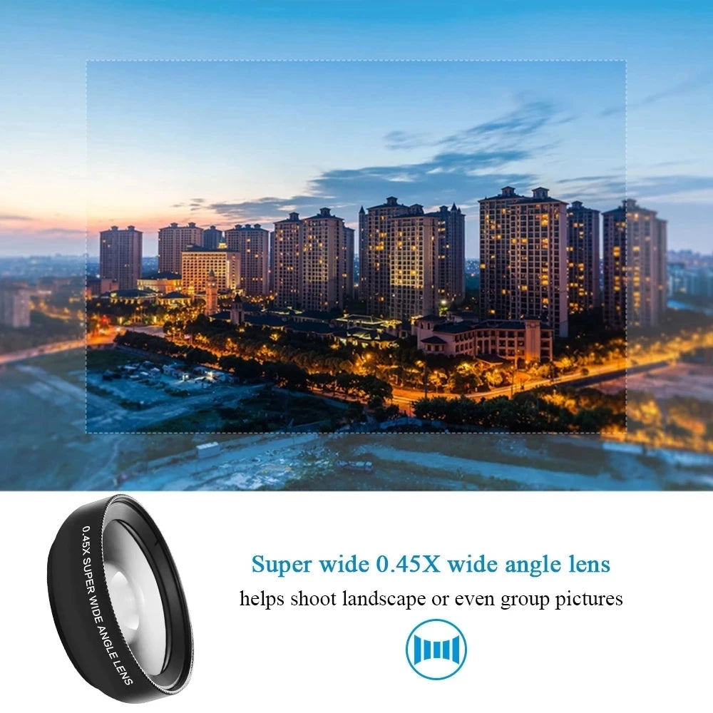 Arvin 2-in-1 0.45X Wide-Angle & 12.5X Macro Phone Lens