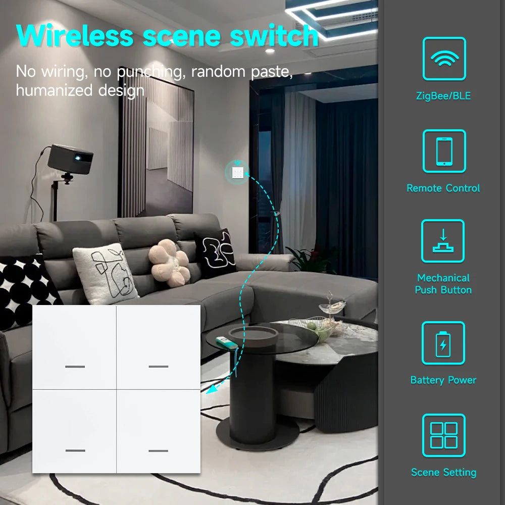 iHseno Tuya Zigbee 3.0 Smart Scene Switch