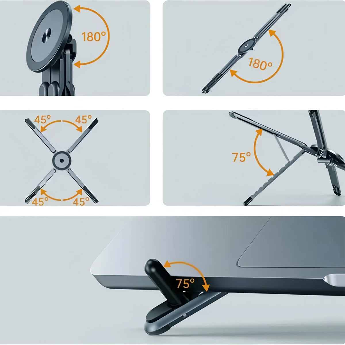 amzwn 3-in-1 Magnetic Phone Holder & Foldable Tripod