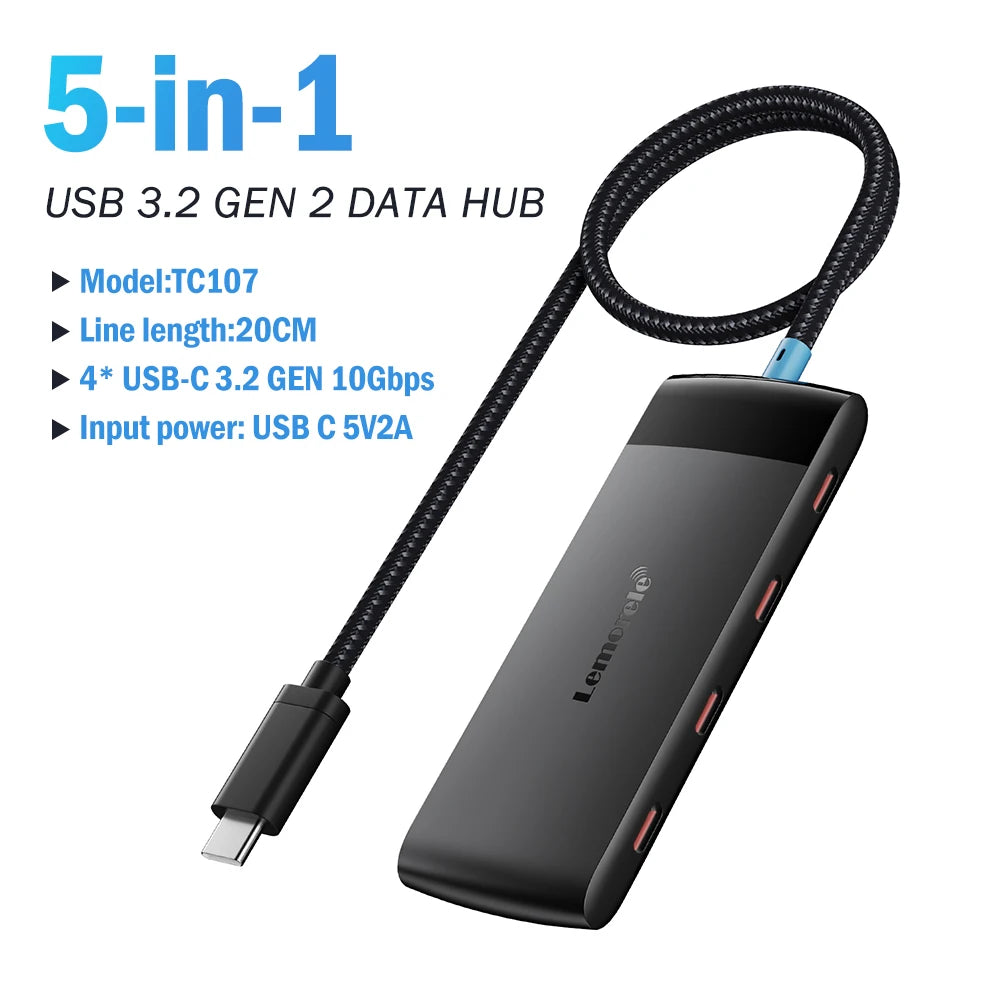 Lemorele TC57 4-Port USB-C Hub