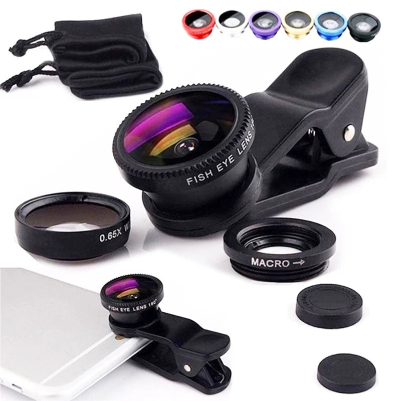 AICSRAD 3-in-1 Fisheye, Wide-Angle & Macro Phone Lens