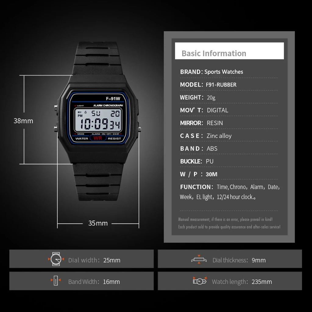 F91 Digital Sport Wrist Watch