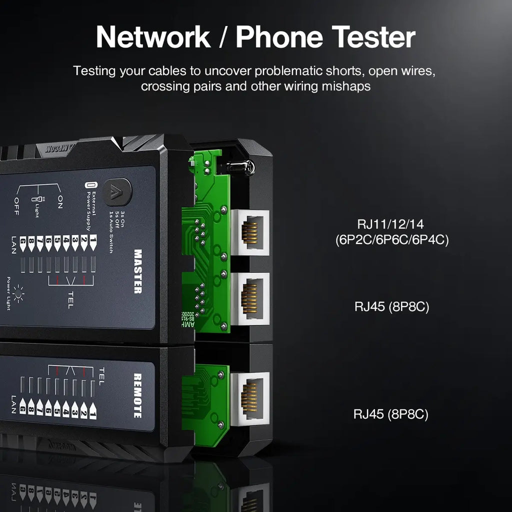 AMPCOM RJ45 & RJ11 Network Cable Tester
