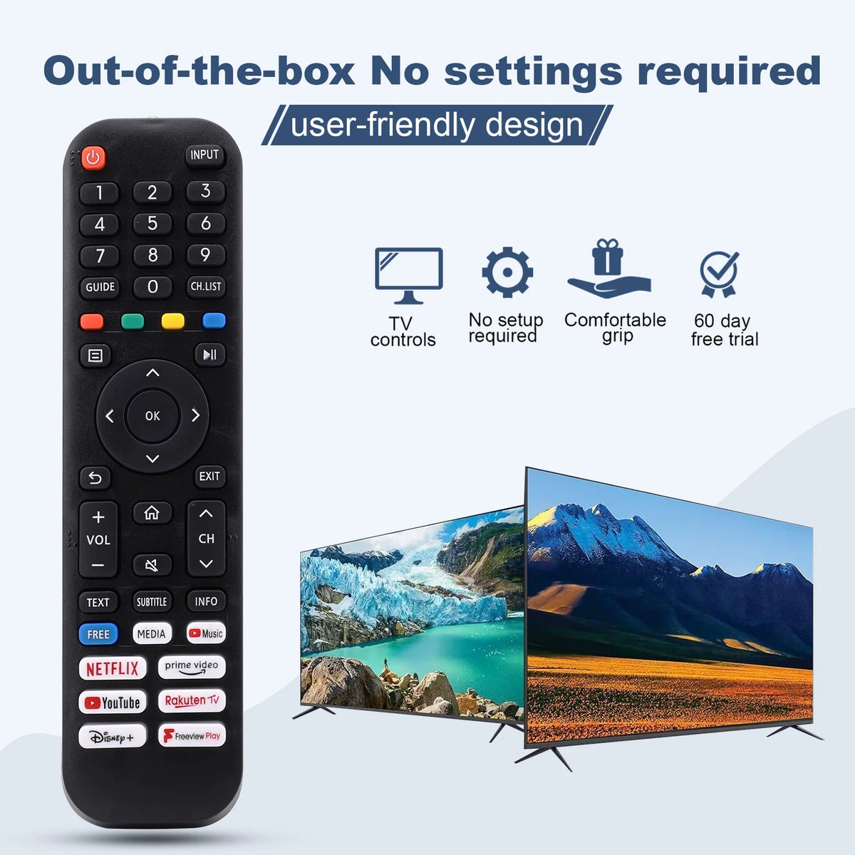 Universal Replacement Remote Control for Hisense Smart TVs