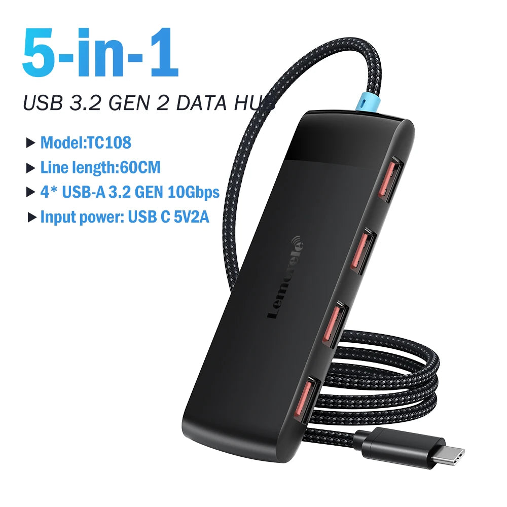 Lemorele TC57 4-Port USB-C Hub