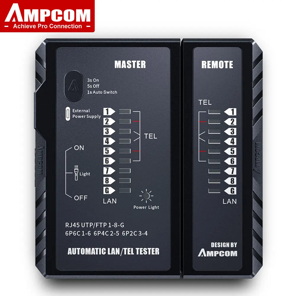 AMPCOM RJ45 & RJ11 Network Cable Tester