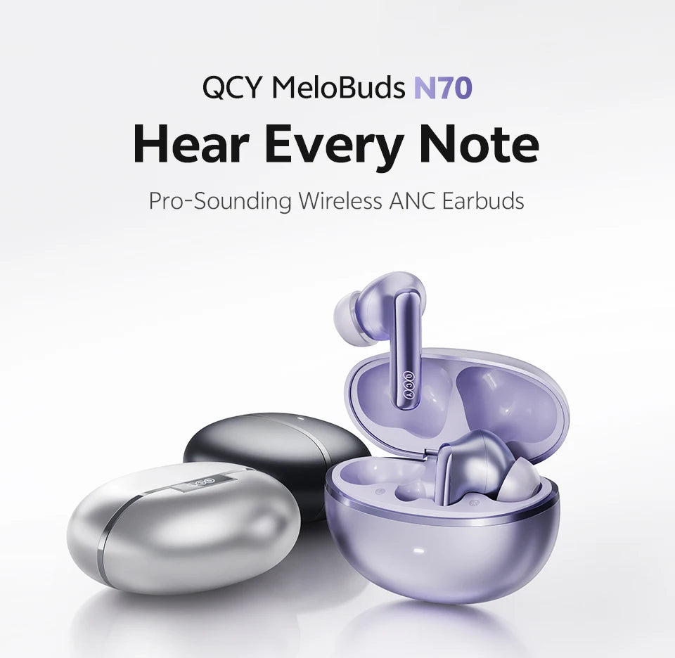 QCY MeloBuds N70 Bluetooth 6.0 ANC TWS Earbuds