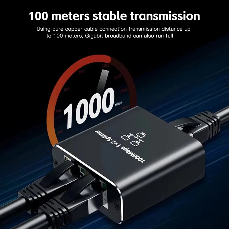 1-to-2 Gigabit Ethernet Splitter Switch