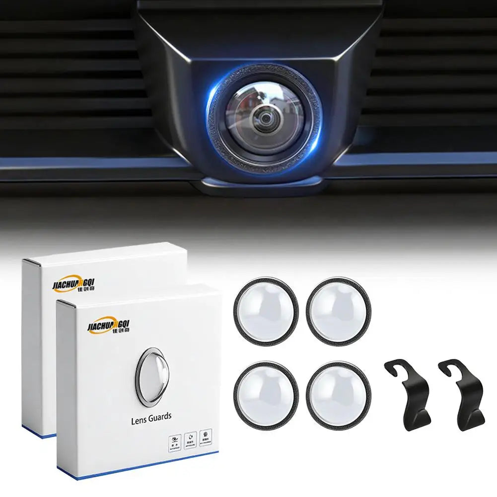 4-Piece Car Camera Lens Protector Kit with Hooks