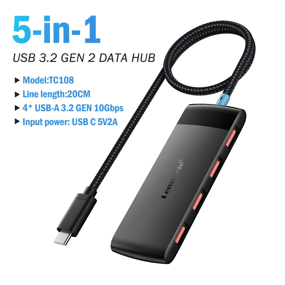 Lemorele TC57 4-Port USB-C Hub