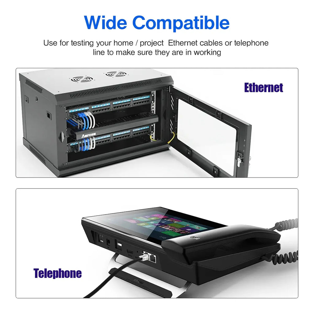 AMPCOM RJ45 & RJ11 Network Cable Tester