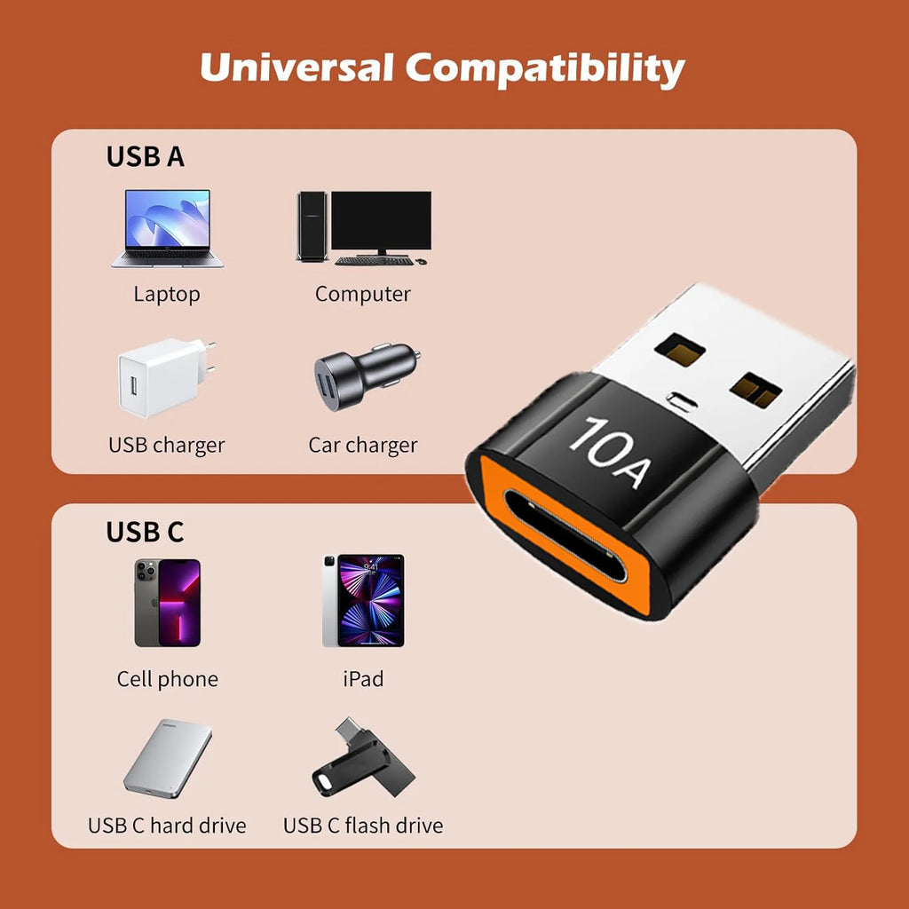USB-A to USB-C Charging Adapter