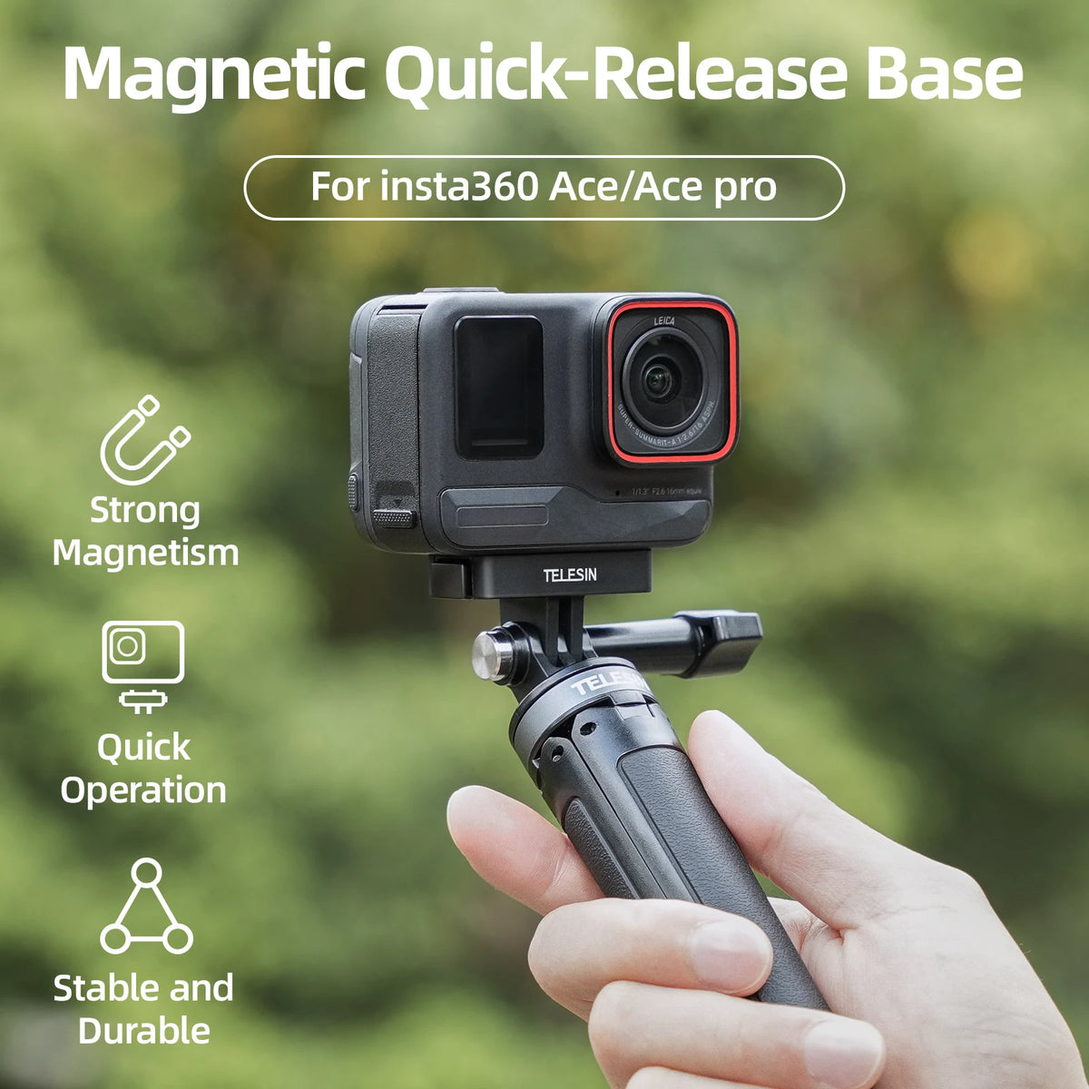 TELESIN Magnetic Quick-Release Adapter for Insta360 Ace
