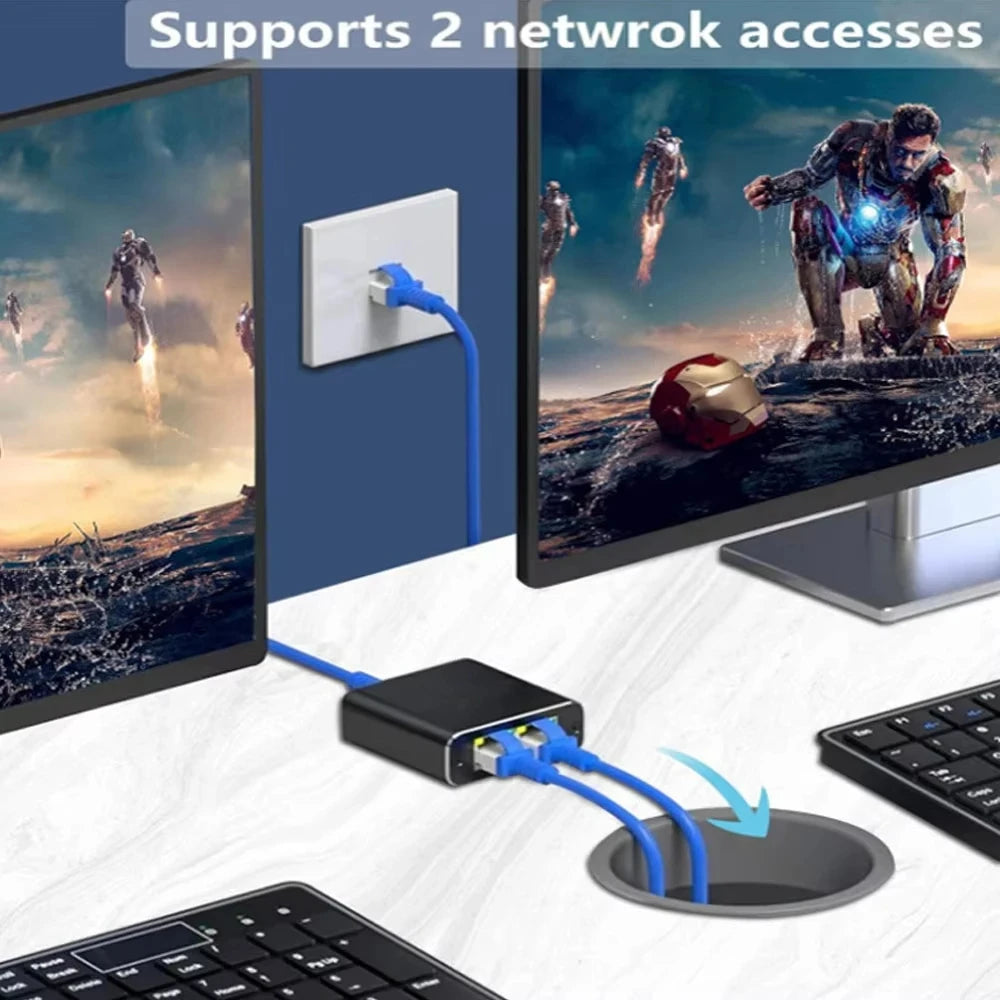 1-to-2 Gigabit Ethernet Splitter Switch