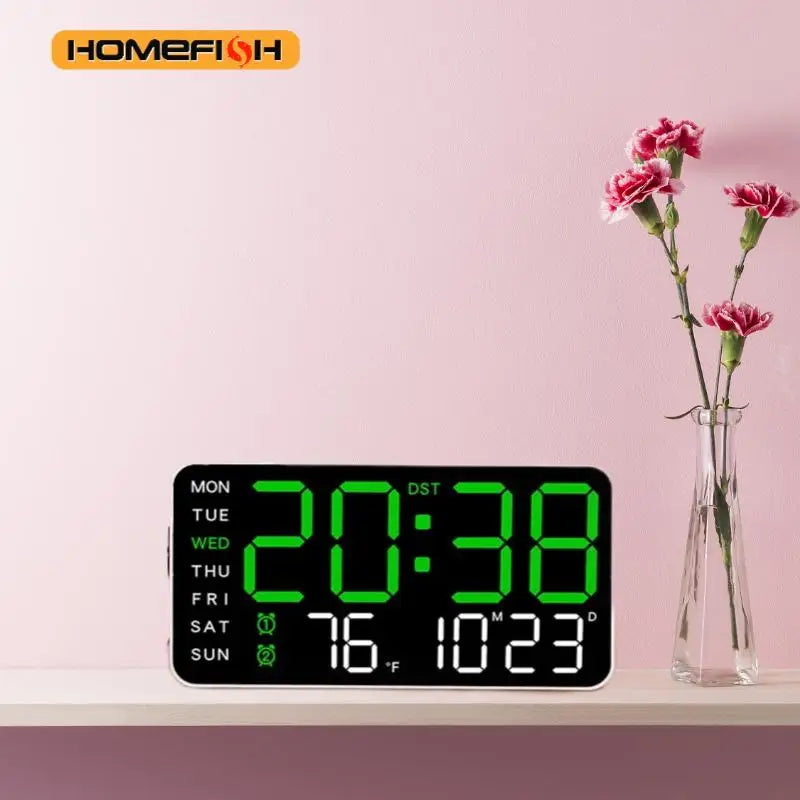 Large Digital LED Wall Clock with Remote Control