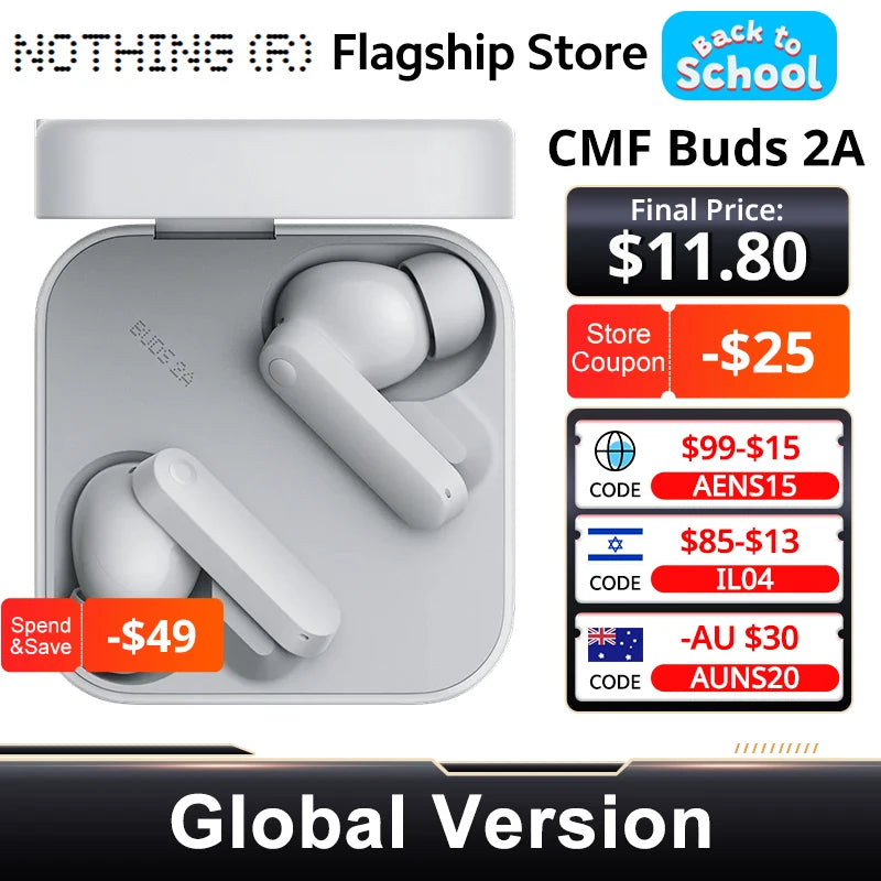 CMF Buds 2a Bluetooth 5.4 ANC Earbuds