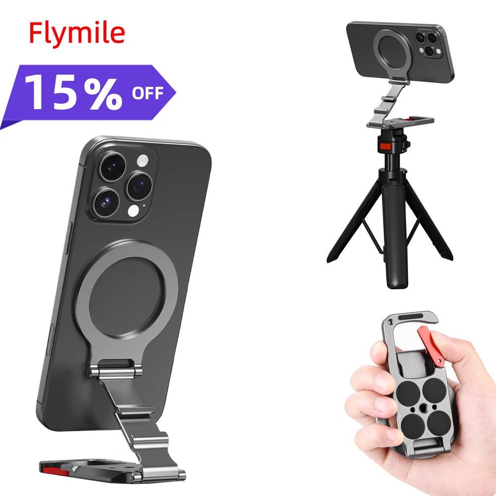 Flymile Magnetic Carabiner Phone Holder & Tripod Adapter