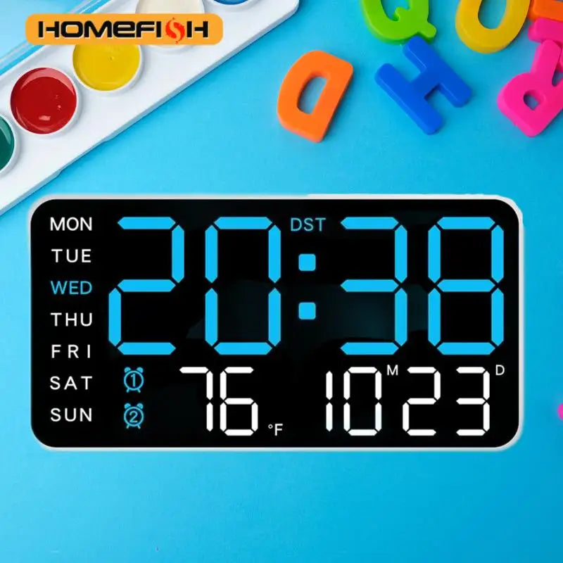 Large Digital LED Wall Clock with Remote Control