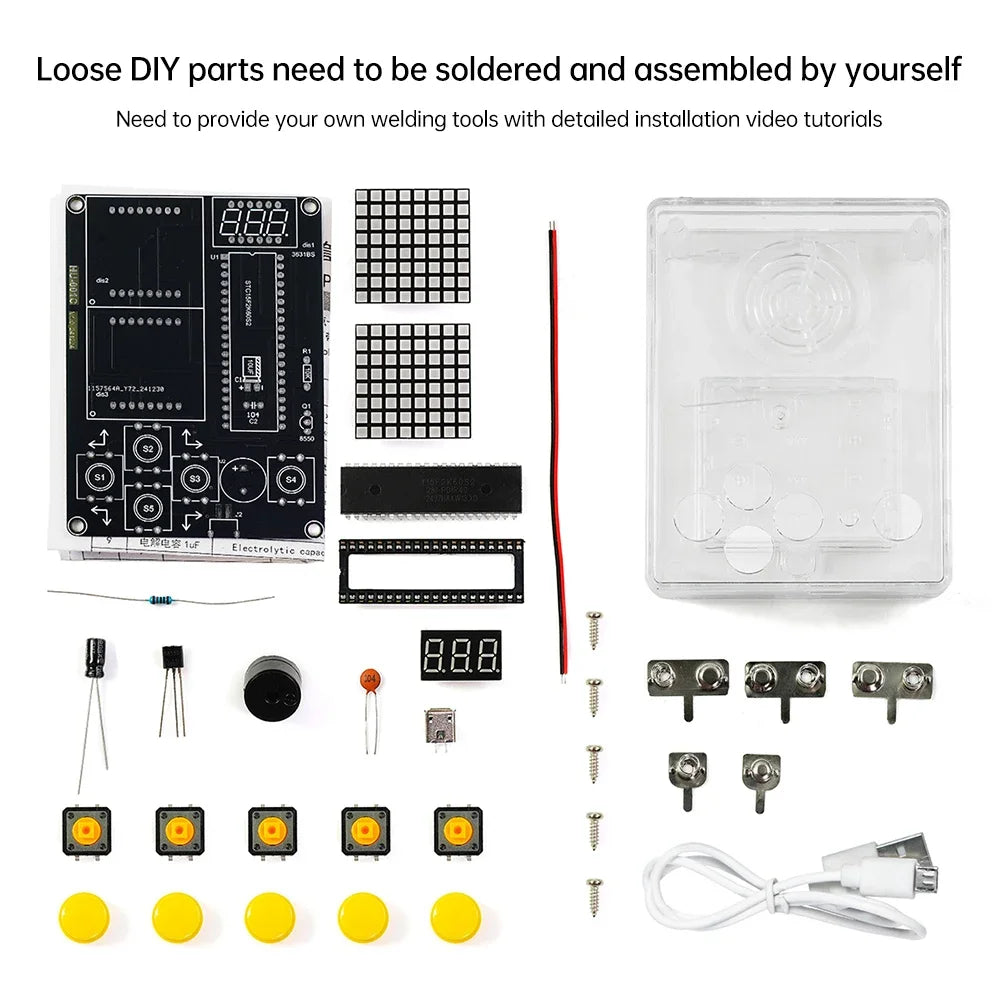 diymore 7-in-1 Pixel Game Console DIY Soldering Kit