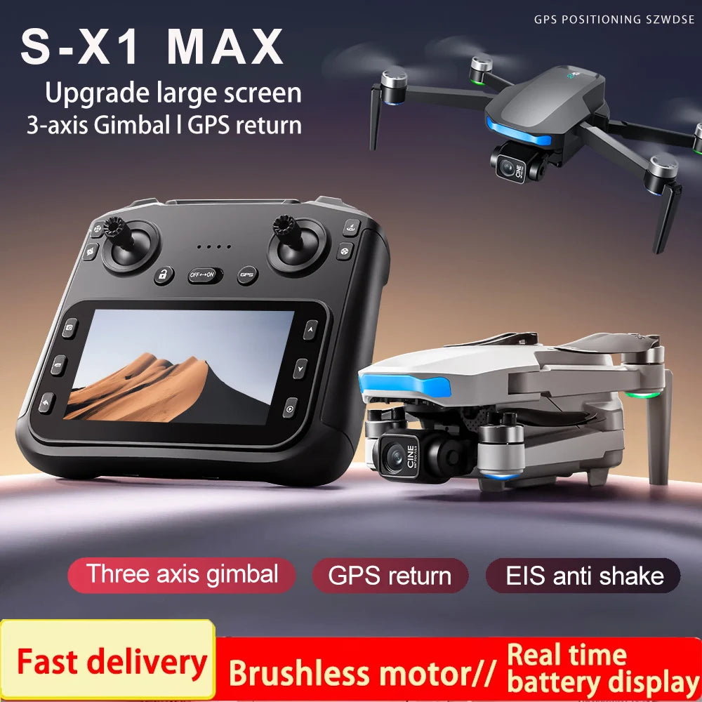 S-X1 MAX 4K Camera Drone with 3-Axis Gimbal