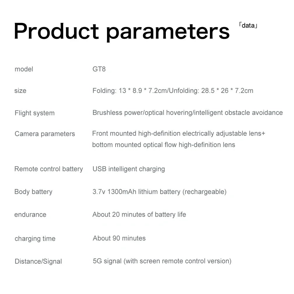 GT8 8K FPV Camera Drone with Obstacle Avoidance