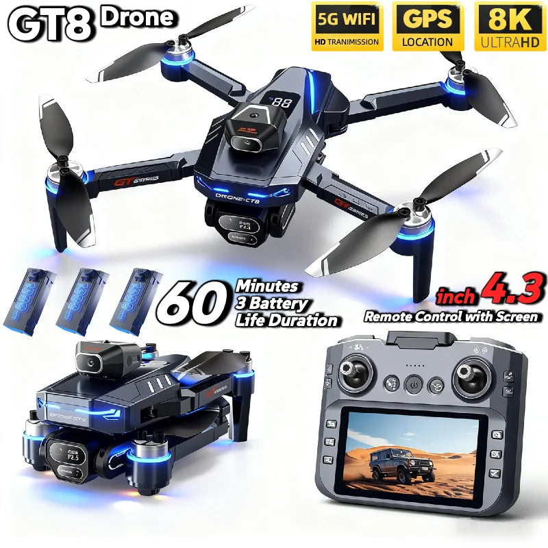 GT8 4K/8K FPV Camera Drone with Obstacle Avoidance