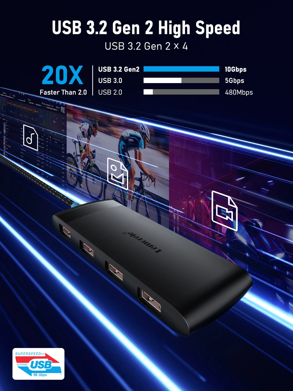 Lemorele TC57 4-Port USB-C Hub