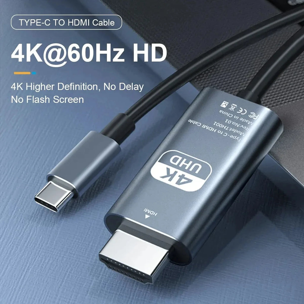 2m USB-C to HDMI-Compatible 4K Video Cable