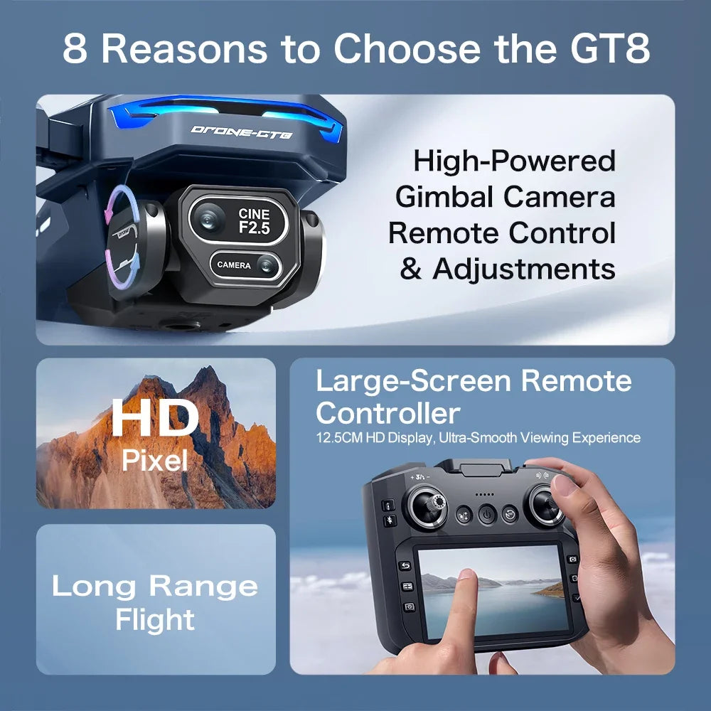 GT8 8K FPV Camera Drone with Obstacle Avoidance