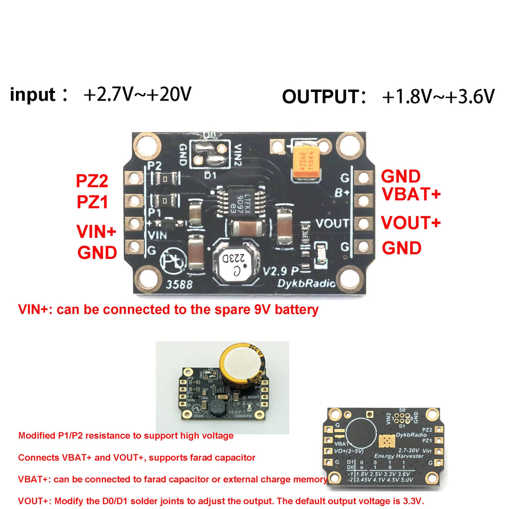 LTC3588 Piezoelectric Energy Harvesting Module