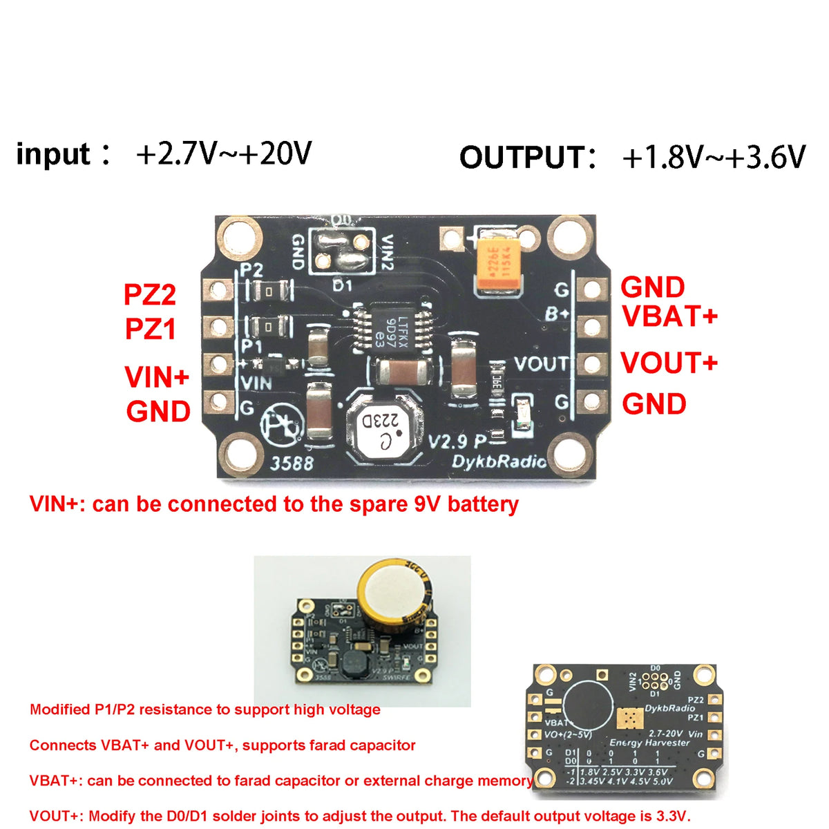LTC3588 Piezoelectric Energy Harvesting Module