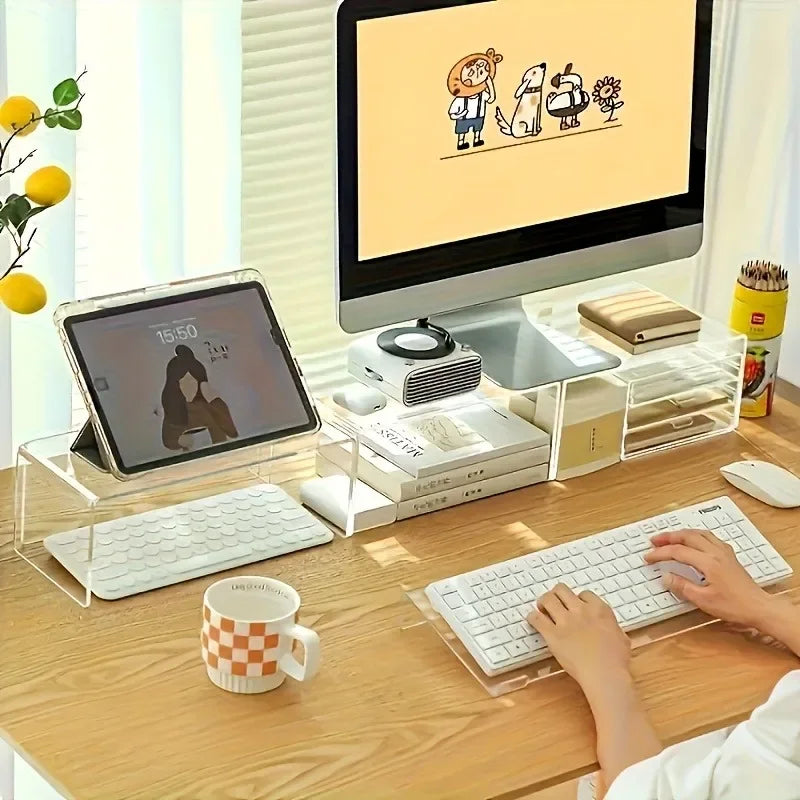 Acrylic Keyboard & Mini PC Desktop Stand