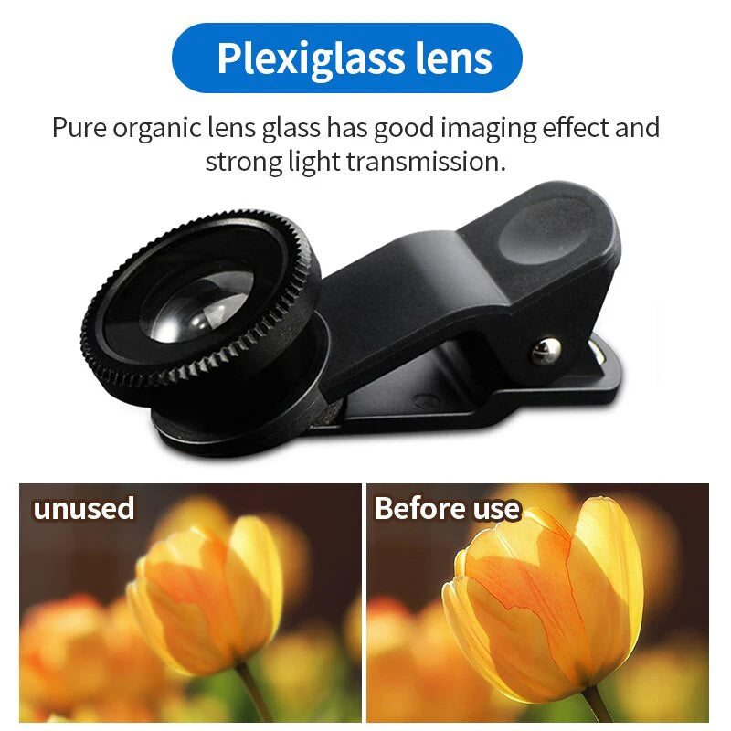 AICSRAD 3-in-1 Fisheye, Wide-Angle & Macro Phone Lens