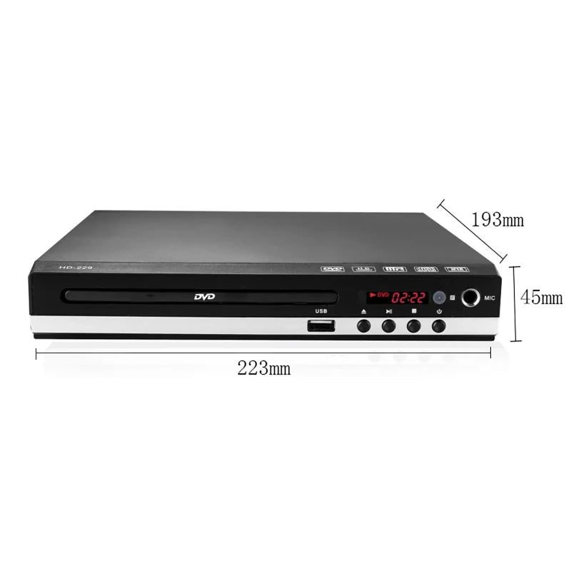 Dreamburgh 1080P DVD Player with USB & Microphone Input