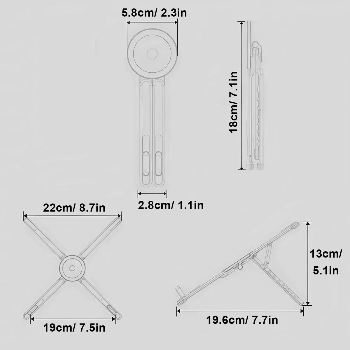 amzwn 3-in-1 Magnetic Phone Holder & Foldable Tripod