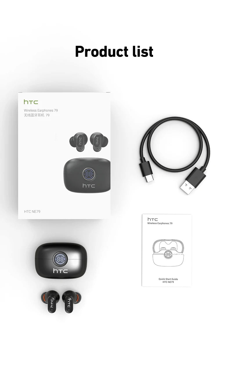 HTC NE79 Bluetooth 6.0 AI Translation TWS Earbuds