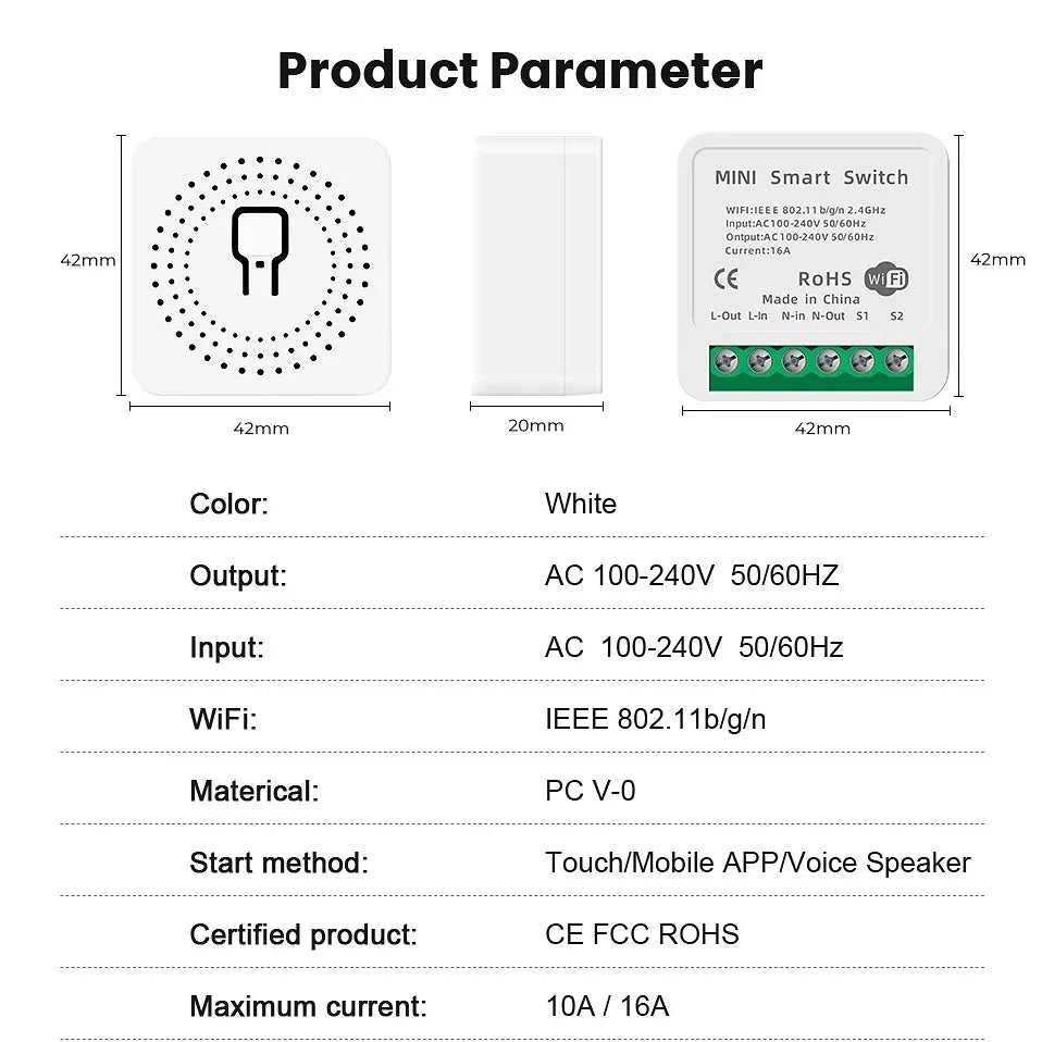 AXUS 16A Wi-Fi Smart Switch Module