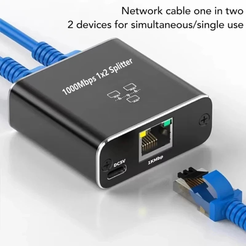 1-to-2 Gigabit Ethernet Splitter Switch