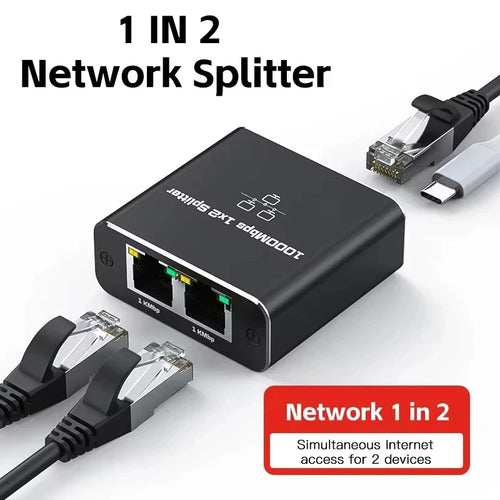 1-to-2 Gigabit Ethernet Splitter Switch