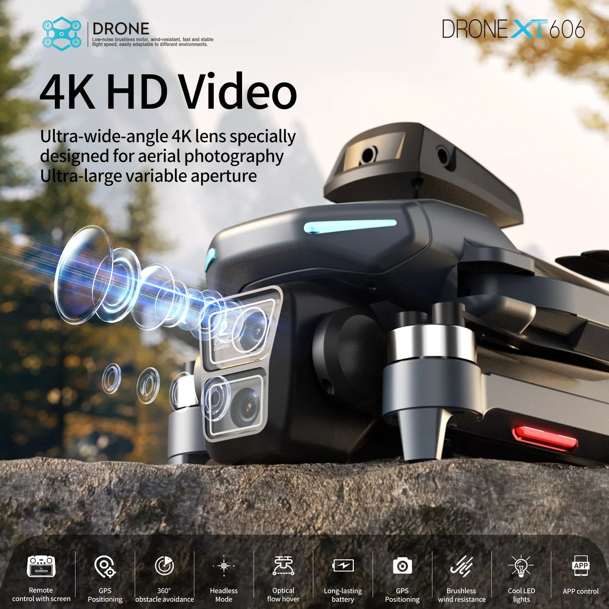 XT606 8K GPS FPV Camera Drone