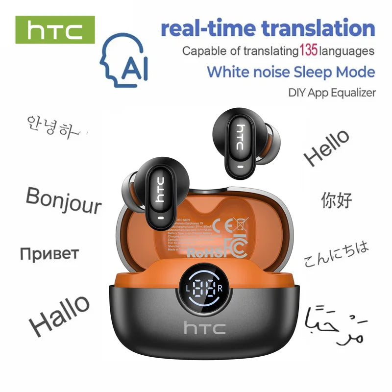 HTC NE79 Bluetooth 6.0 AI Translation TWS Earbuds