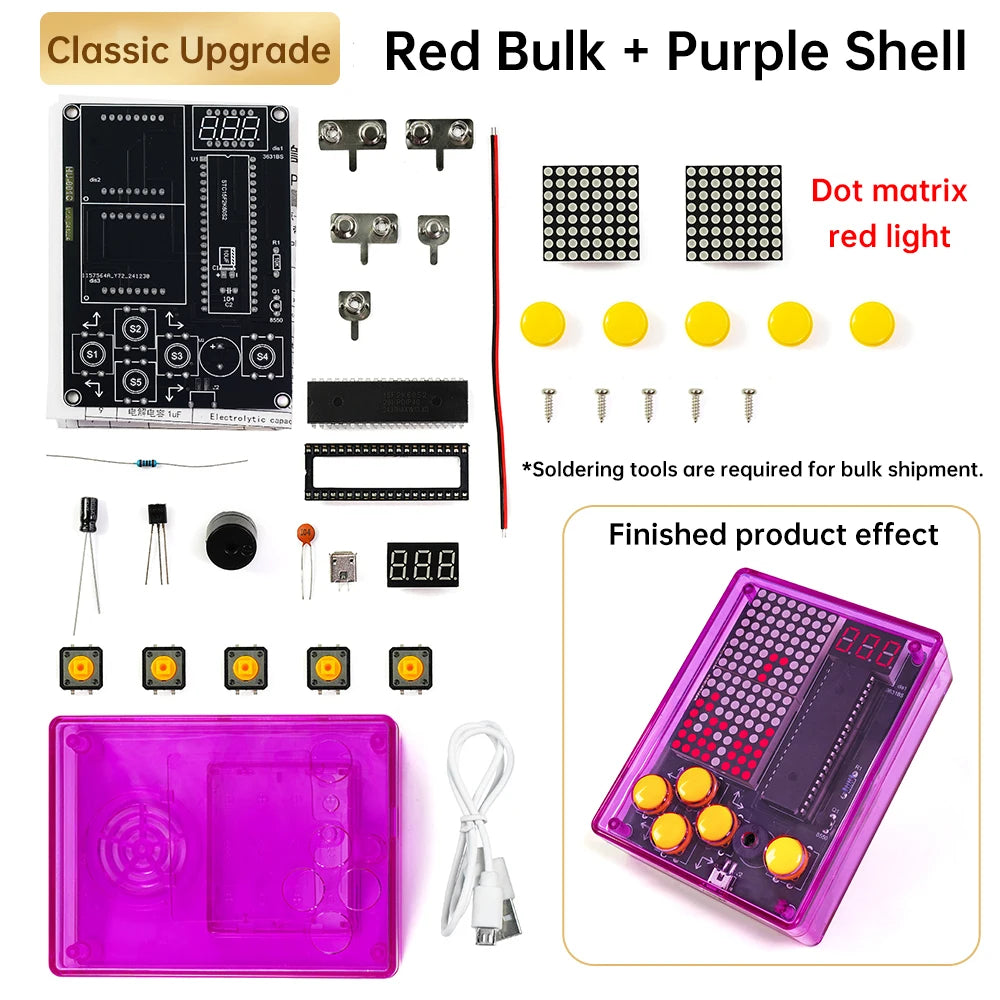diymore 7-in-1 Pixel Game Console DIY Soldering Kit