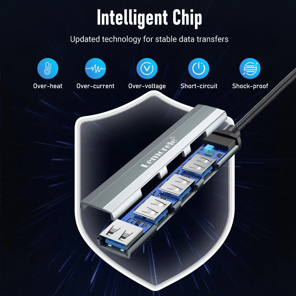 Lemorele TC57 4-Port USB-C Hub