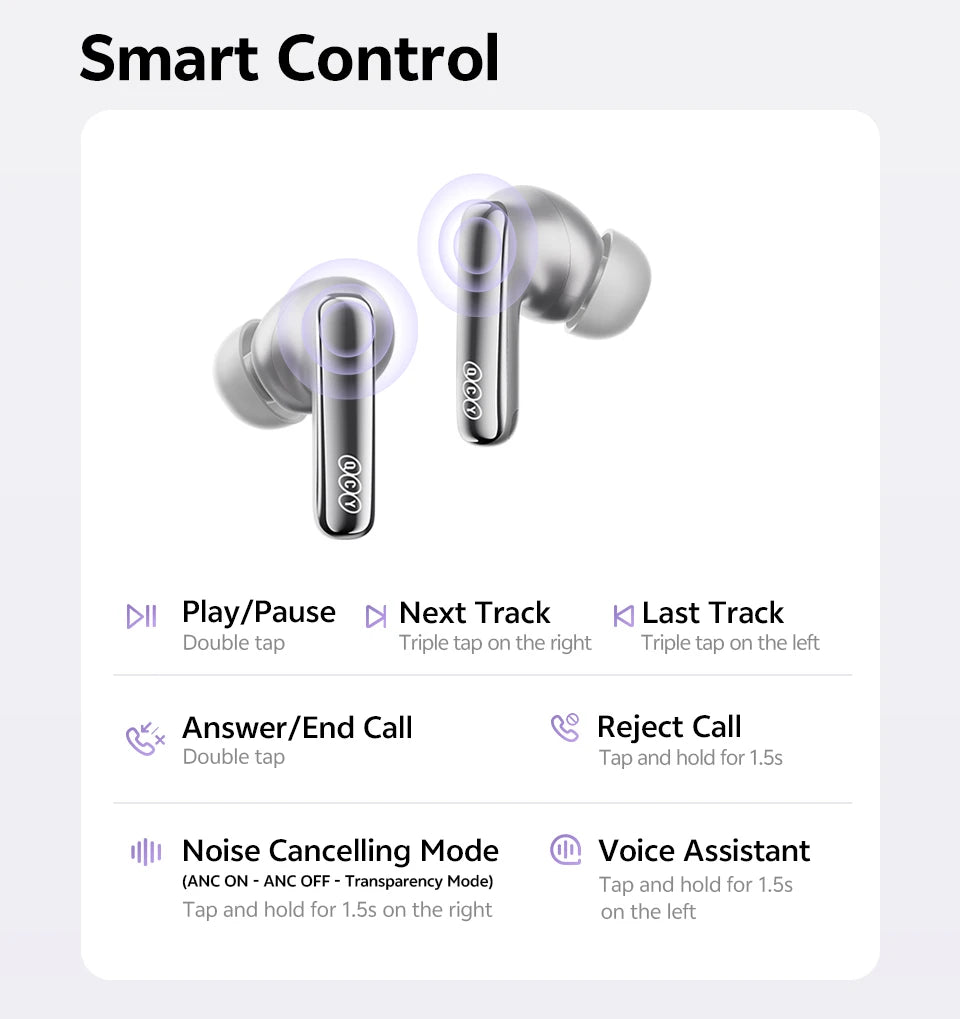 QCY MeloBuds N70 Bluetooth 6.0 ANC TWS Earbuds