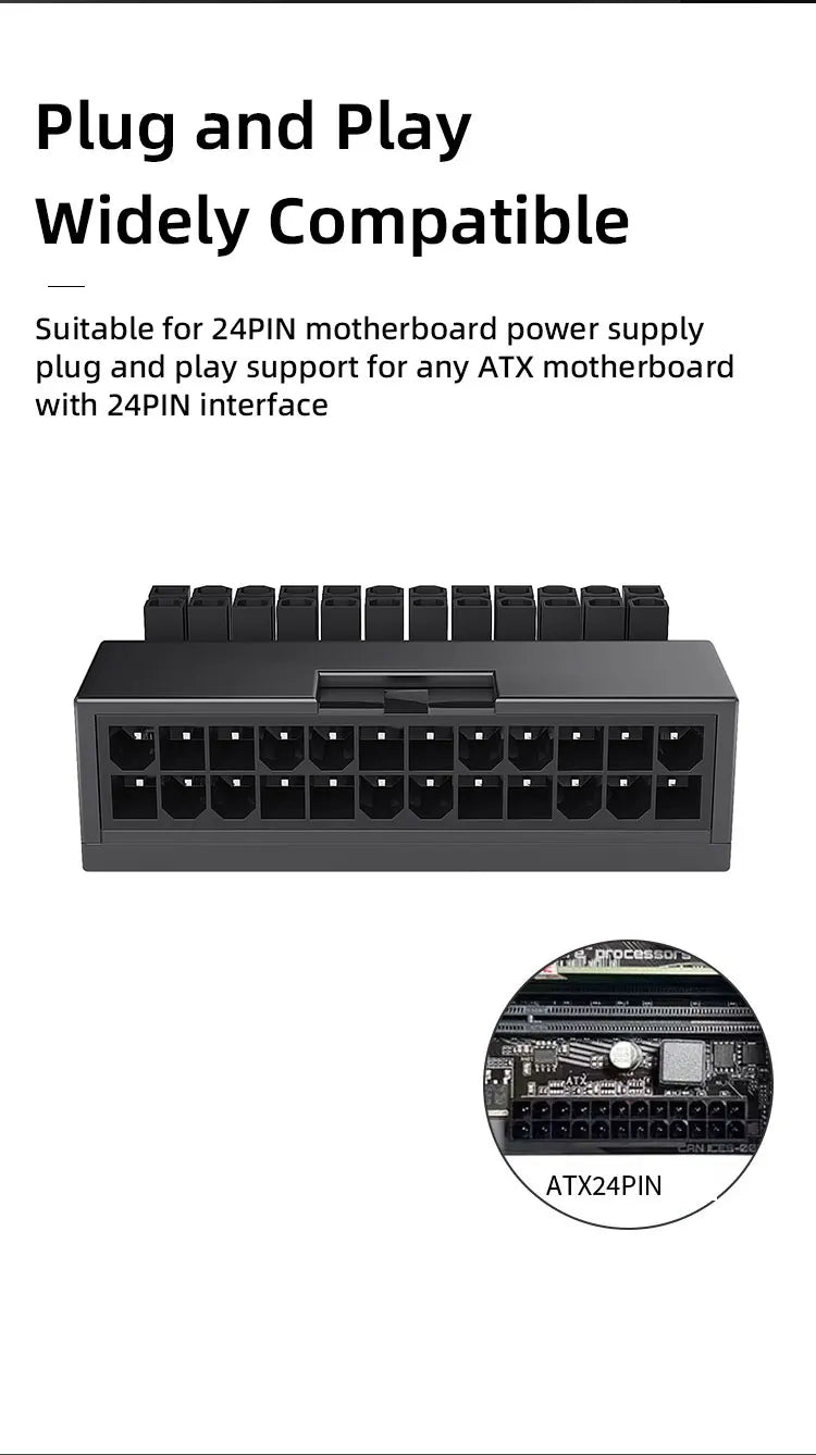 TEUCER 24-Pin ATX 90° Power Adapter