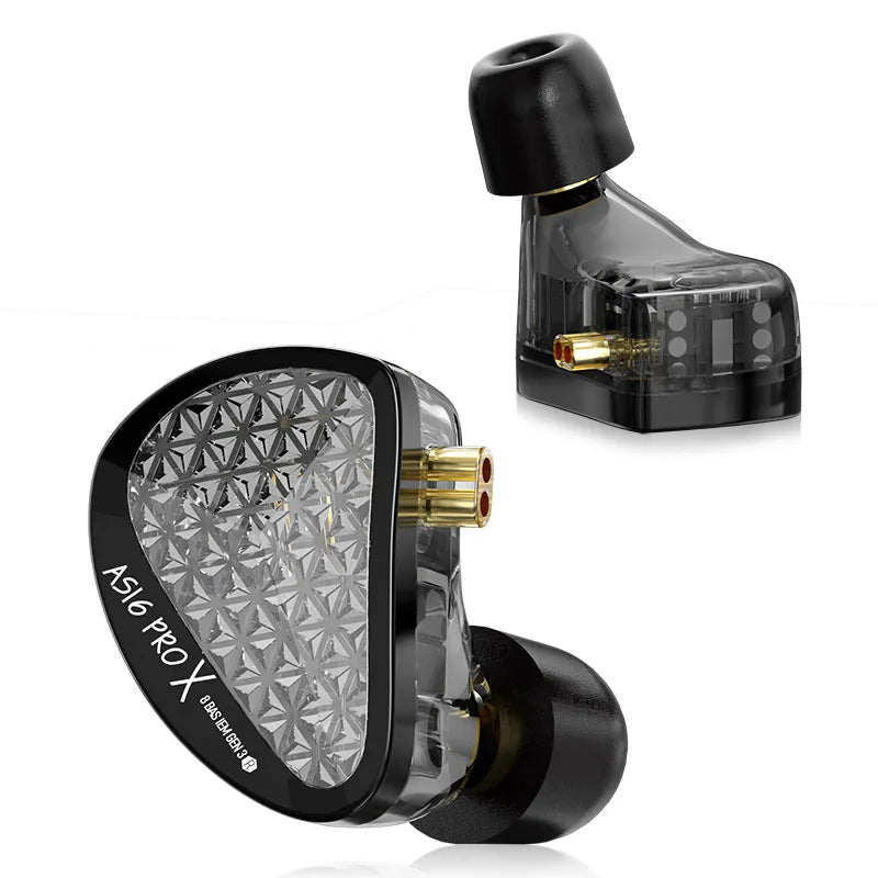 KZ AS16 Pro X 8BA HiFi In-Ear Monitor Earphones