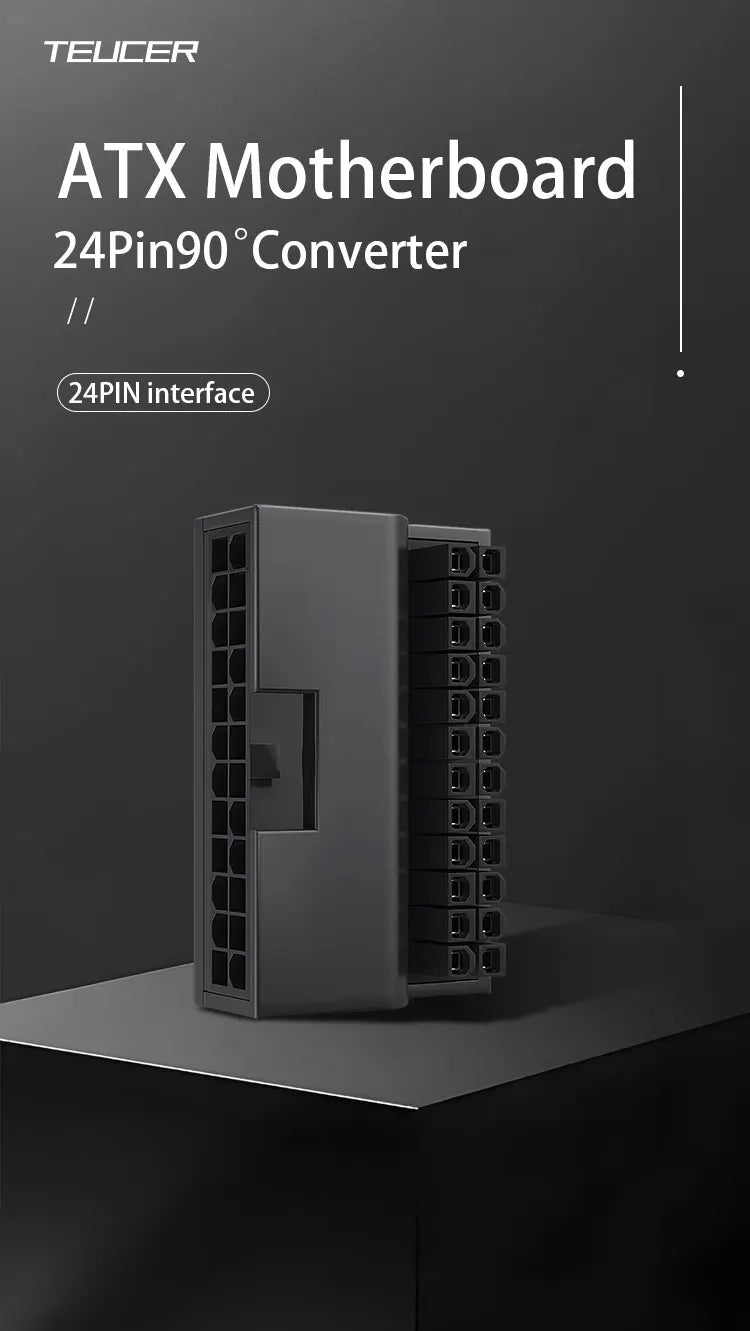 TEUCER 24-Pin ATX 90° Power Adapter