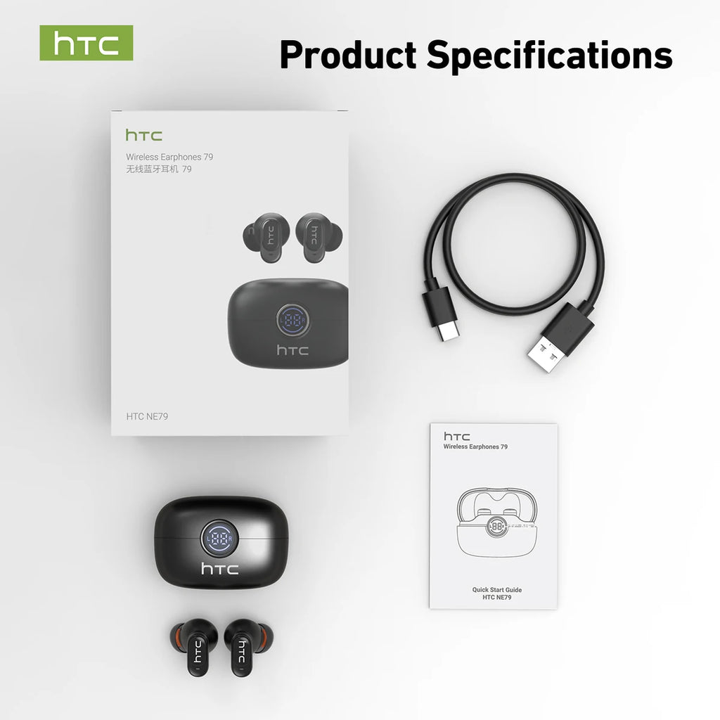 HTC NE79 Bluetooth 6.0 AI Translation TWS Earbuds