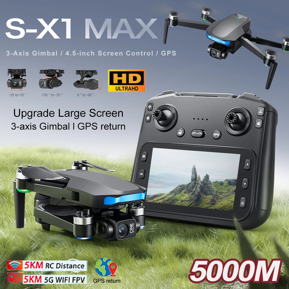S-X1 MAX 4K Camera Drone with 3-Axis Gimbal